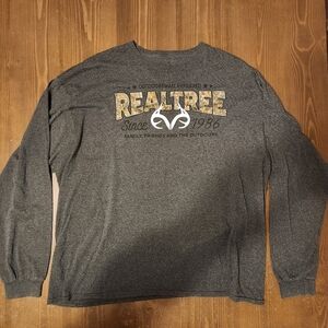 Realtree Since 1986 Gray Long Sleeve T Shirt Size 2XL (50-52) Graphic Print T